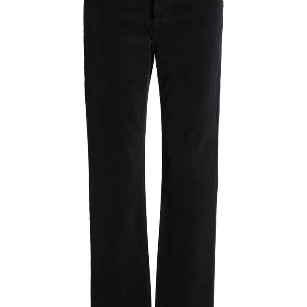 AG Adriano Goldschmied Alexxis Black High Waist Straight Leg Corduroy W29" IS31"
